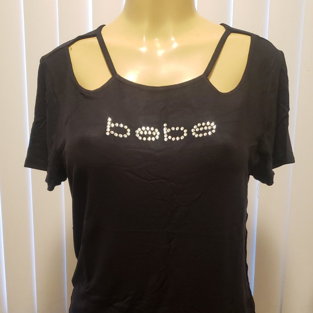 New BEBE rhinestone cage top size XL